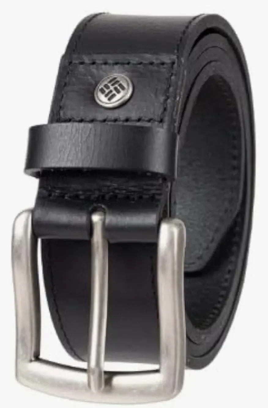 Columbia Sportswear Company Black Double Loop Leather Belt Mens Size L 38-40